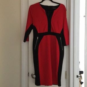 Black and Red Dress Mid-Length maternity or not